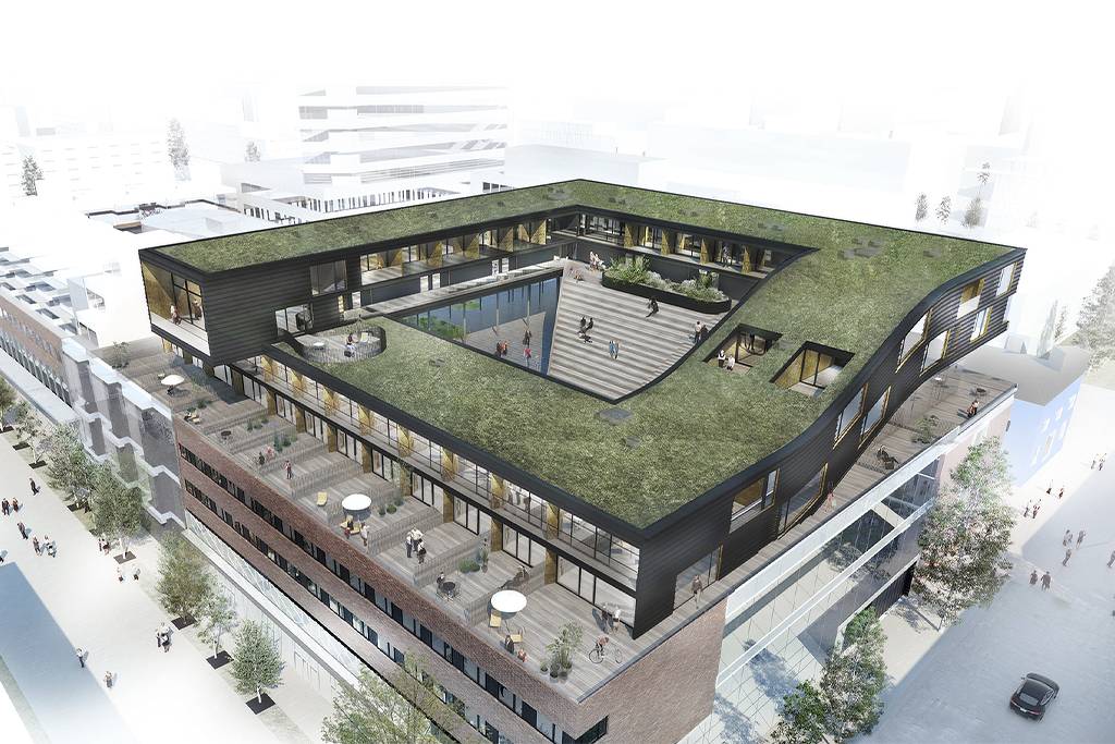 Design sketch of the Glitne housing project in central Umeå.